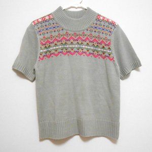 NWT Architect Short Sleeve Gray Patterned Sweater